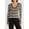 Atm Anthony Thomas Melillo Stripe Merino Wool Blend Sweater In Black
