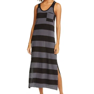 Atm Anthony Thomas Melillo Stripe Sleeveless Maxi Dress In Grey In Gray