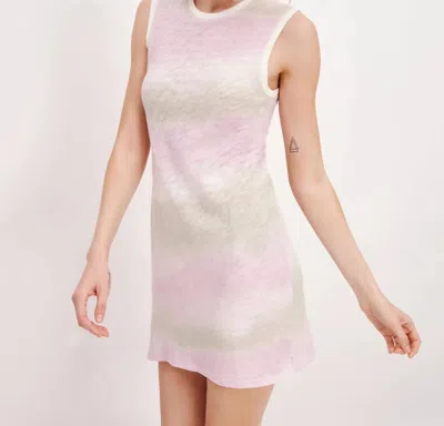 Atm Anthony Thomas Melillo Watercolor Stripe Slub Jersey Sleeveless Mini Muscle Dress In Pink