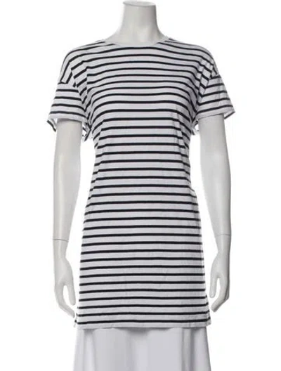Pre-owned Atm Anthony Thomas Melillo Striped Crew Neck T-shirt In Black/white