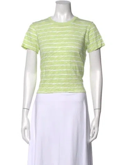 Pre-owned Atm Anthony Thomas Melillo Striped Crew Neck T-shirt In White