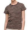 Atm Anthony Thomas Melillo Striped Crewneck Tee In Chocolate In Brown