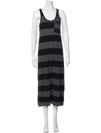 Pre-owned Atm Anthony Thomas Melillo Striped Long Dress In Multi