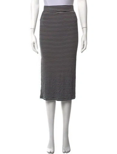 Pre-owned Atm Anthony Thomas Melillo Striped Midi Length Skirt In Black