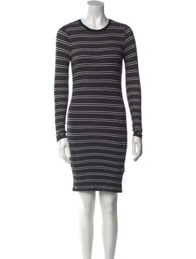 Pre-owned Atm Anthony Thomas Melillo Striped Mini Dress In Gray