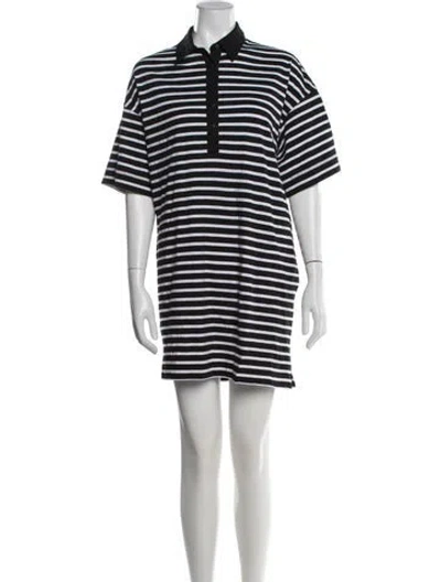 Pre-owned Atm Anthony Thomas Melillo Striped Mini Dress W/ Tags In Black