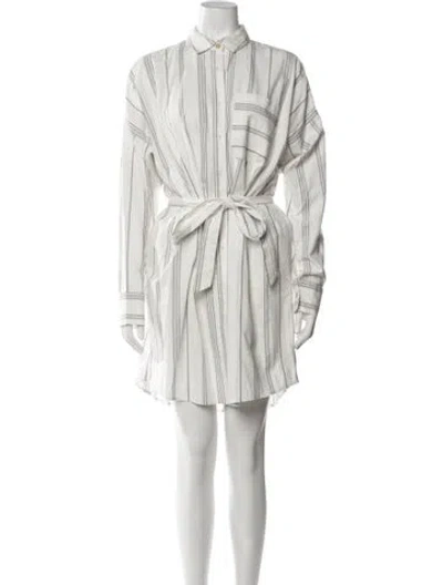 Pre-owned Atm Anthony Thomas Melillo Striped Mini Dress W/ Tags In Neutrals
