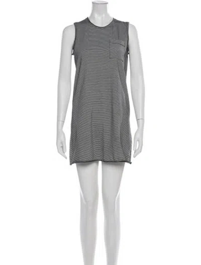 Pre-owned Atm Anthony Thomas Melillo Striped Mini Dress In White