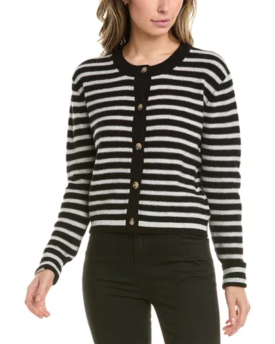 Atm Anthony Thomas Melillo Striped Wool & Cashmere-blend Cardigan In Black