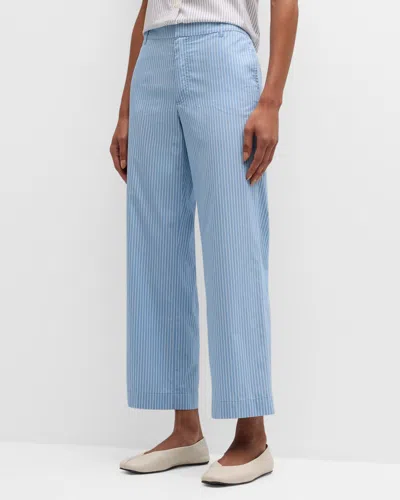 Atm Anthony Thomas Melillo Superfine Twill Stripe Boyfriend Pants In Summer Sky /white