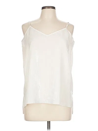 Pre-owned Atm Anthony Thomas Melillo Tank Top Ivory Cold Shoulder Neckline Tops In White