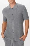 Atm Anthony Thomas Melillo Merino Cotton Cashmere Blend Waffle Shirt In Heather Grey In Gray