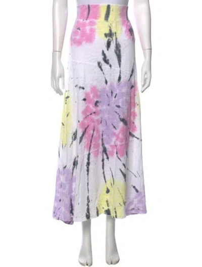 Pre-owned Atm Anthony Thomas Melillo Tie-dye Print Long Skirt W/ Tags In Purple