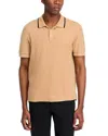 Atm Anthony Thomas Melillo Pique With Chroma Wash Short Sleeve Polo In Desert Tan