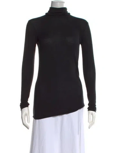 Pre-owned Atm Anthony Thomas Melillo Turtleneck Long Sleeve Top In Black