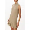 Atm Anthony Thomas Melillo Heavy Slub Jersey Turtleneck Mini Dress In Faded Army In Faded Army