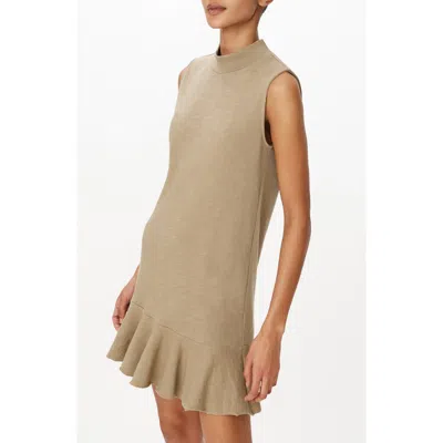 Atm Anthony Thomas Melillo Heavy Slub Jersey Turtleneck Mini Dress In Faded Army