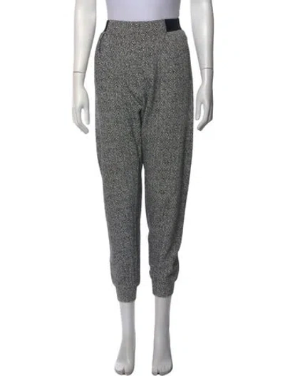 Pre-owned Atm Anthony Thomas Melillo Tweed Pattern Straight Leg Pants In Grey/silver