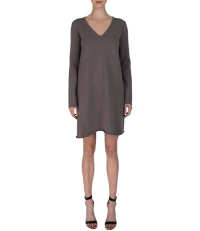 Atm Anthony Thomas Melillo V-neck Dress In Deep Barley In Gray
