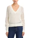 Atm Anthony Thomas Melillo V Neck Mesh Stitch Sweater In Chalk