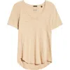 Atm Anthony Thomas Melillo Slub Jersey V-neck Tee In Camel