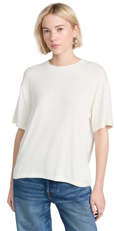 Atm Anthony Thomas Melillo Viscose Blend Jersey Crew Neck Relaxed Tee White