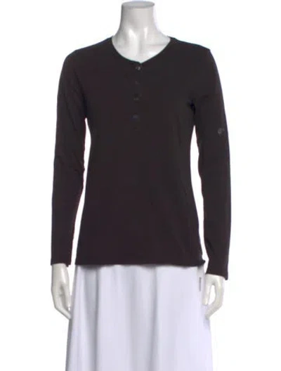 Pre-owned Atm Anthony Thomas Melillo V-neck Long Sleeve T-shirt In Black