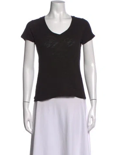 Pre-owned Atm Anthony Thomas Melillo V-neck Short Sleeve T-shirt In Black
