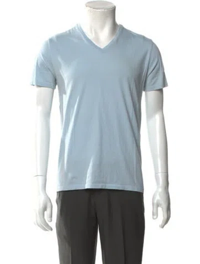 Pre-owned Atm Anthony Thomas Melillo V-neck Short Sleeve T-shirt In Blue
