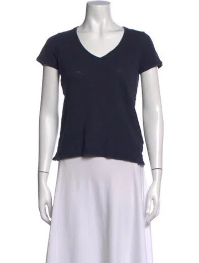 Pre-owned Atm Anthony Thomas Melillo V-neck Short Sleeve T-shirt In Blue
