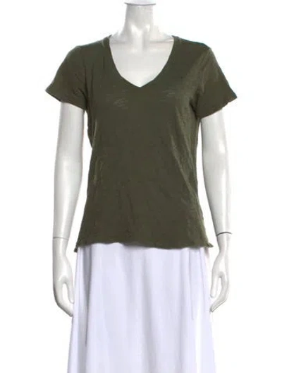 Pre-owned Atm Anthony Thomas Melillo V-neck Short Sleeve T-shirt In Green