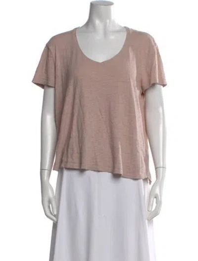 Pre-owned Atm Anthony Thomas Melillo V-neck Short Sleeve T-shirt In Neutral