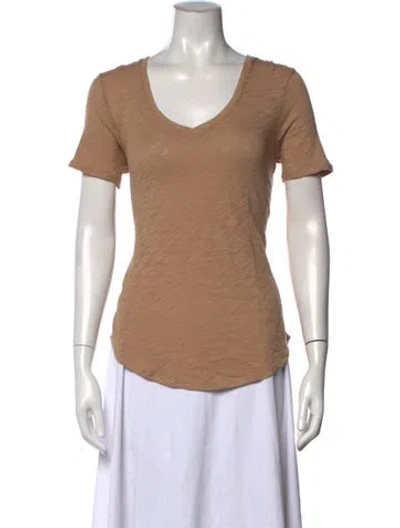 Pre-owned Atm Anthony Thomas Melillo V-neck Short Sleeve T-shirt W/ Tags In Neutral