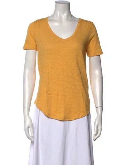 Pre-owned Atm Anthony Thomas Melillo V-neck Short Sleeve T-shirt W/ Tags In Yellow