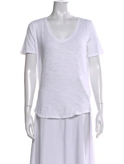 Pre-owned Atm Anthony Thomas Melillo V-neck Short Sleeve T-shirt In White