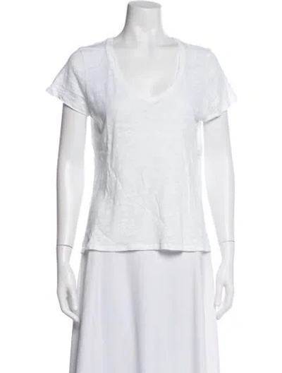 Pre-owned Atm Anthony Thomas Melillo V-neck Short Sleeve T-shirt In White