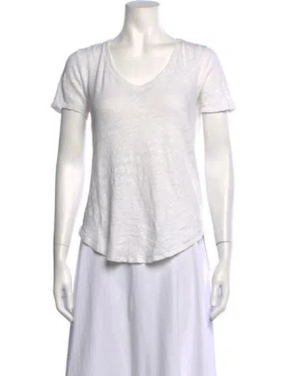 Pre-owned Atm Anthony Thomas Melillo V-neck Short Sleeve T-shirt In White