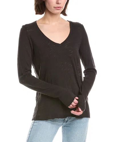 Atm Anthony Thomas Melillo V-neck Slub T-shirt In Black