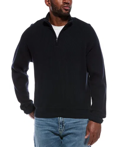 Atm Anthony Thomas Melillo Waffle 1/4-zip Pullover In Blue
