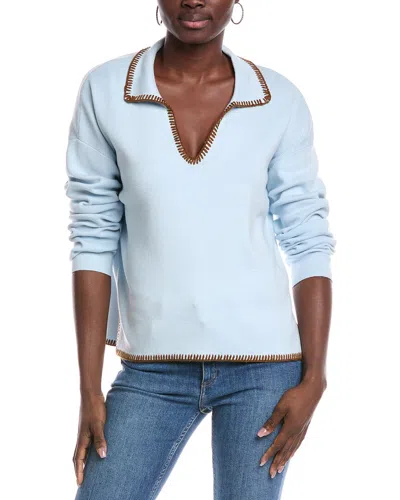 Atm Anthony Thomas Melillo Whipstitch Cashmere-blend Sweater In Blue