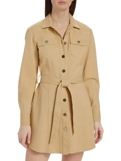 Atm Anthony Thomas Melillo Women's Belted Cotton Twill Shirtdress In Brown