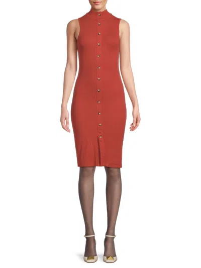 Atm Anthony Thomas Melillo Women's Button Front Knit Dress In Spice
