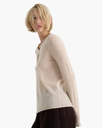 Atm Anthony Thomas Melillo Women's Cashmere Henley Sweater In Neutral
