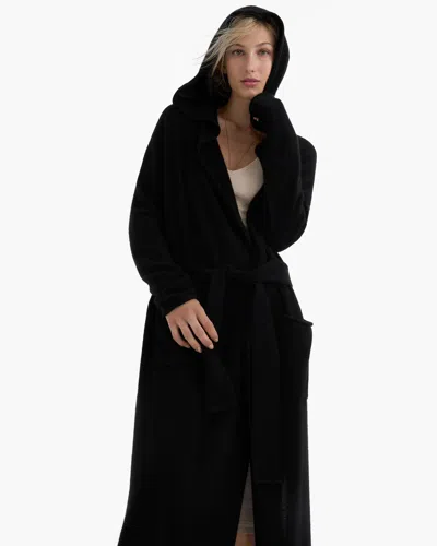 Atm Anthony Thomas Melillo Women's Cashmere Hooded Bathrobe Sweater In Black