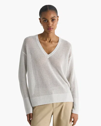 Atm Anthony Thomas Melillo Women's Cashmere Mesh Stitch V-neck Sweater In Multi