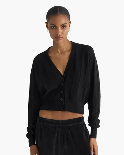 Atm Anthony Thomas Melillo Women's Cashmere Wide Rib Cardigan Sweater In Black