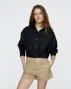 Atm Anthony Thomas Melillo Button Down Blouse Black In Black