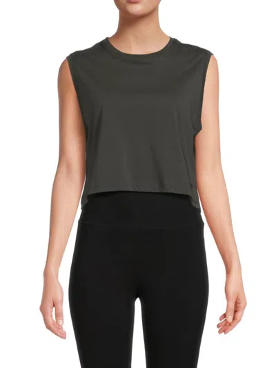 Atm Anthony Thomas Melillo Women's Classic Jersey Crop Muscle Tee In Coal