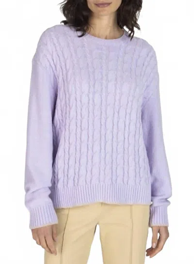 Atm Anthony Thomas Melillo Women's Cotton Blend Cable Crew Neck Sweater In Shitake In Purple