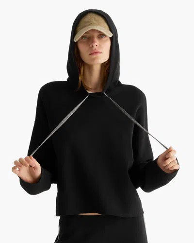 Atm Anthony Thomas Melillo Women's Cotton Cashmere Plaited Oversized Hoodie In Black